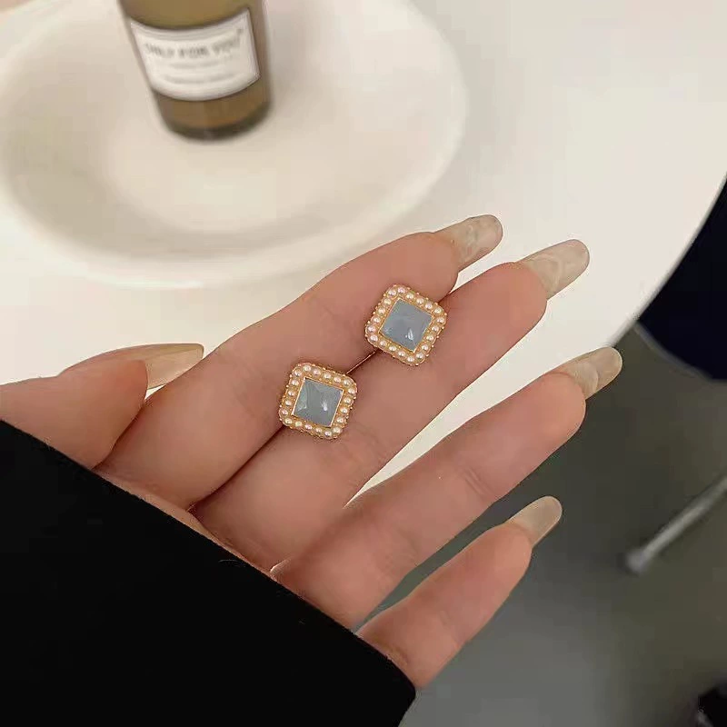 Серебро 925 серьги с жемчужиной, в корейском стиле, простой элегантный дизайн, 8 мм