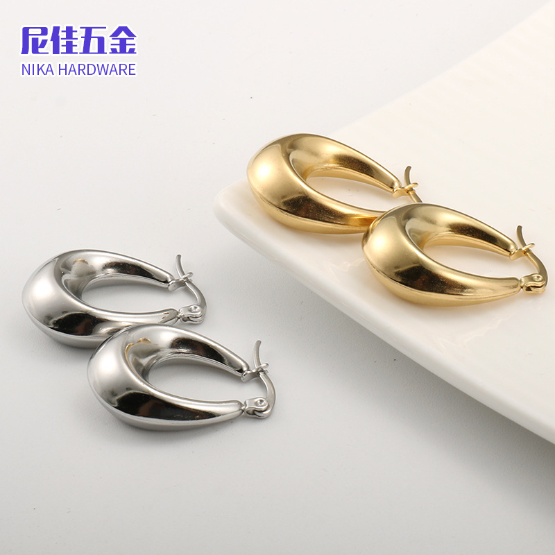 Pendientes estilo francés vintage, acero titanio, lujo ligero, venta caliente Amazon