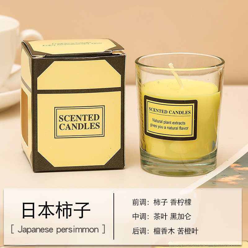 Vela aromática de cera vegetal hecha a mano en vaso de vidrio, regalo creativo para dropshipping transfronterizo, adorno para el hogar.