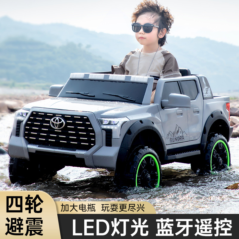 Coche de juguete eléctrico de dos personas para niños, coche de batería de control remoto, coche de regalo de cumpleaños para niños y niñas