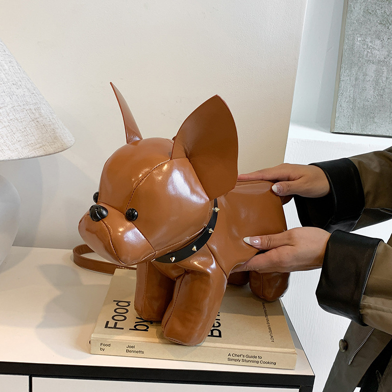 越境新型創意個性法闘小犬公仔ショルダーバッグ日常シンプルカジュアルシングルショルダーバッグ女性バッグ|undefined