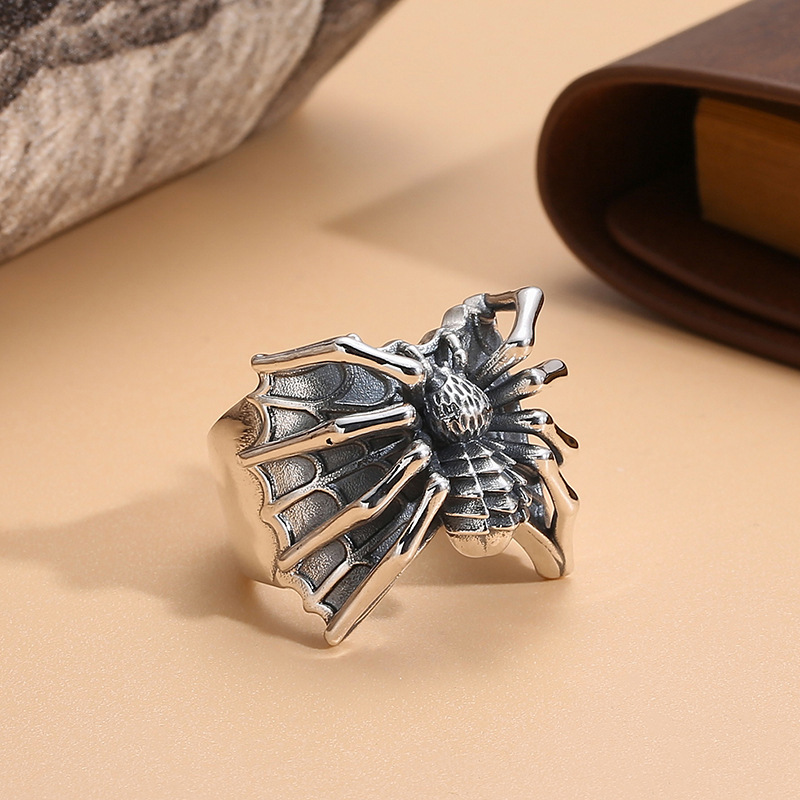 Spider Pattern Hip-Hop Retro Spider Alloy Plating Halloween Men's Rings