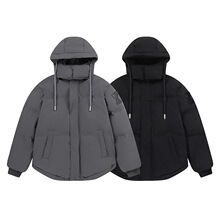 羽绒棉服爱心冬2025新女灰色短款宽松棉袄韩版时尚学生厚棉衣外套