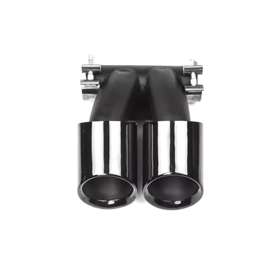 Suitable for Porsche 718 Carman 987boxster exhaust pipe tail mouth modification GTS double-out three-layer black tail throat (Exhaust pipe) - 718-gts-bright-black-mouth