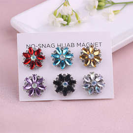 2025跨境强磁扣饰品女纱丝巾配饰披肩扣两用胸针胸花头发饰国风