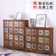 美式实木斗柜胡桃木卧室收纳柜子客厅复古储物柜民宿装饰风格家具