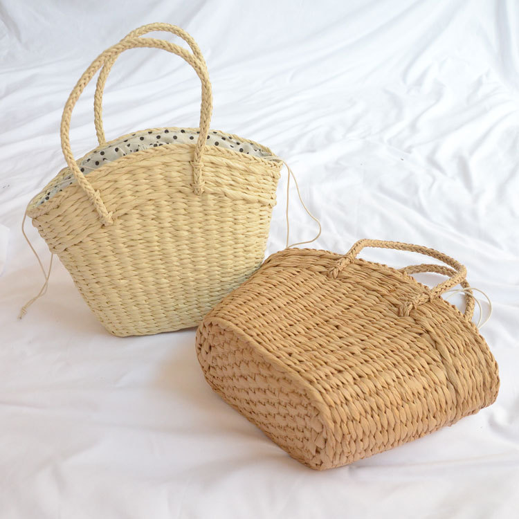 Women New Fashion Straw Woven Portable Seaside Holiday Handbag41*25cm display picture 2