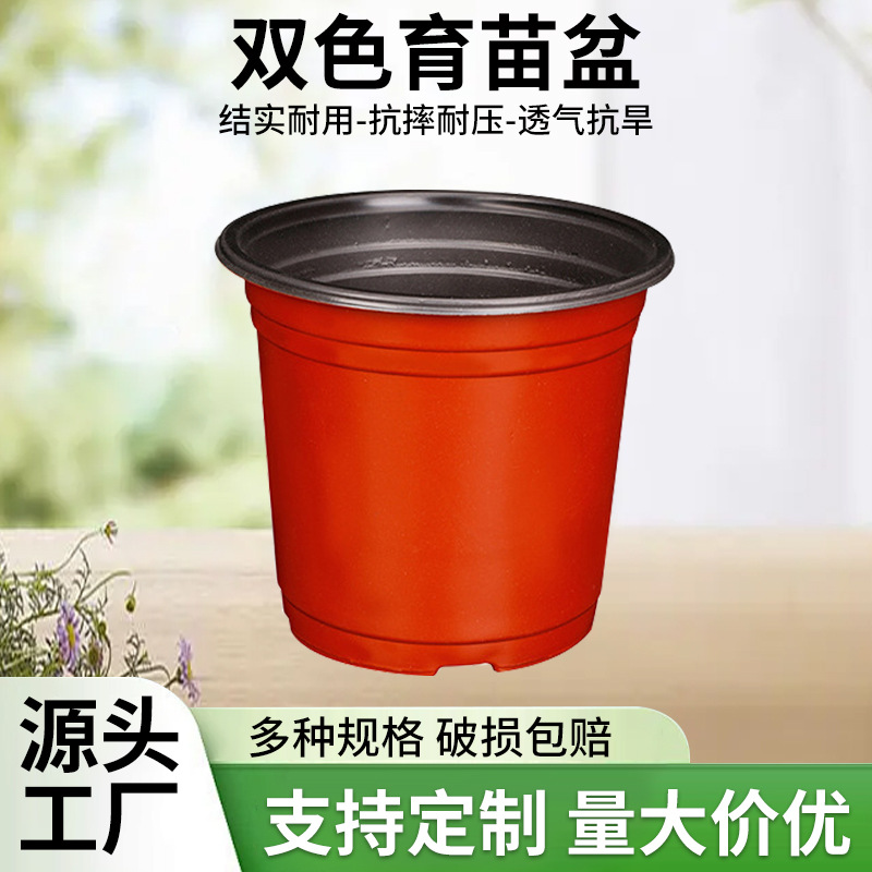 加仑盆多肉花盆双色育苗盆加厚pp软塑料控根盆一次性园艺小营养钵