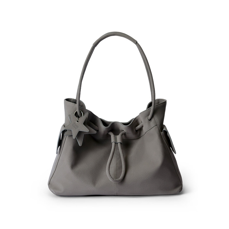 ECODAY original design drawstring bag, Boston-style shoulder bag, handbag with lychee pattern, women's cloud-shaped bag
