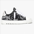 MU black and white floral denim