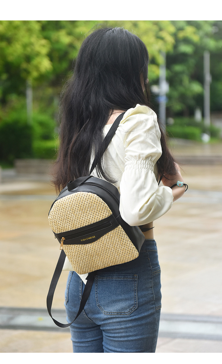 397g Weight Polyester Lining Material Solid Color Daily Shopping Women's Backpack