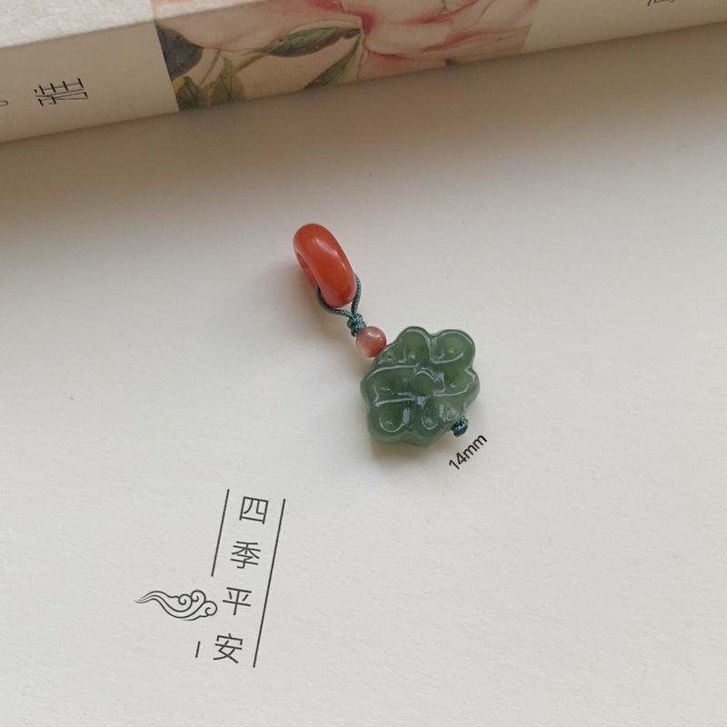 天然南紅隔珠ペンダントと田玉小提溜ブレスレットアクセサリー手串ペンダントネックレスdiy手作りコーディネート|undefined