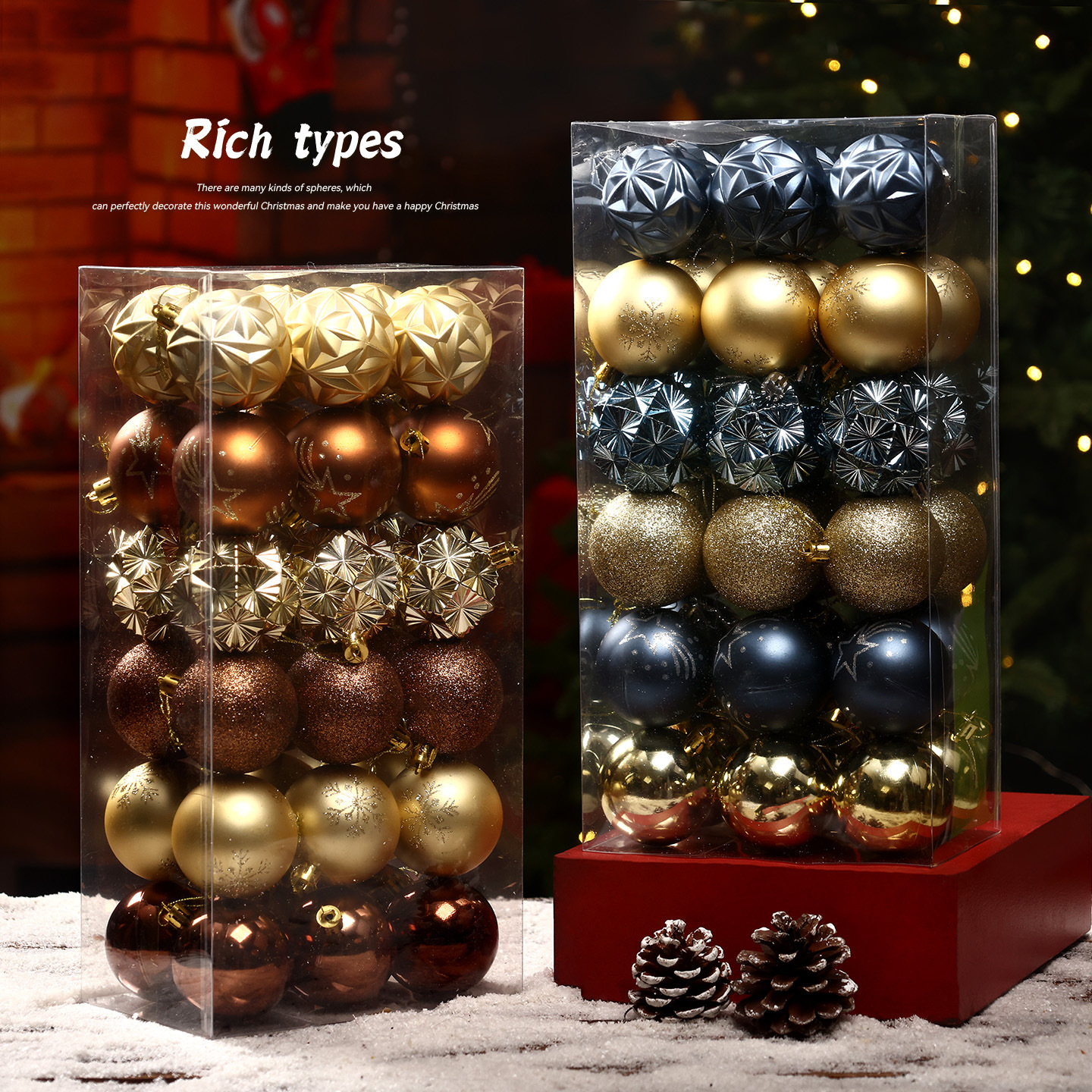 Bolas de Navidad 36 paquetes de 6cm bolas de Navidad decoraciones de árbol de Navidad colgantes bolas de colores decoraciones de Navidad