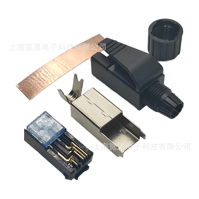 PROFINET四芯通讯接插头_EtherCAT通信网线RJ45连接器22 24 26AWG