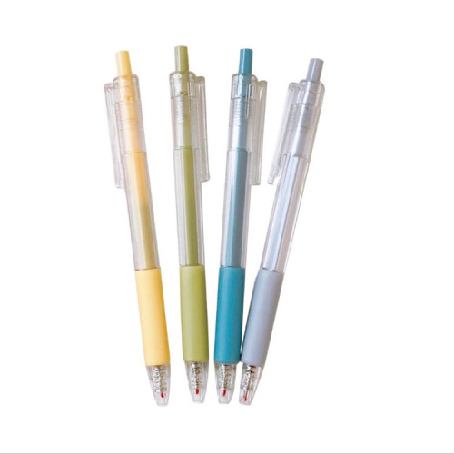 Morandi color gel pen transparent macaron press pen European and American simple ins writing black water signature pen