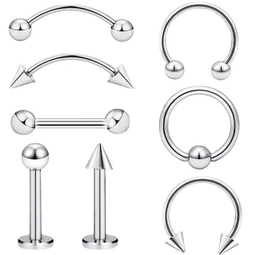 Cross-border wholesale nose jewelry European and American simple horseshoe pole U-shaped piercing nose nail eyebrow nail street ear bone nail nose ring set
