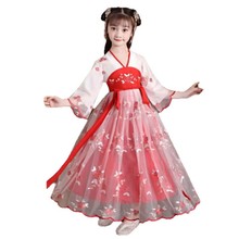 批发汉服儿童古风女款学生古装唐装中国风春夏襦裙超仙连衣裙汉服