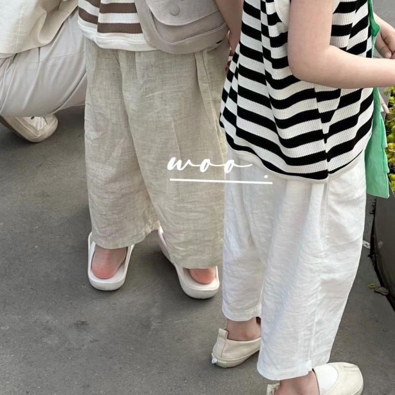 Summer New Children's Anti-Mosquito Pants for Boys and Girls Korean Style Thin Nine-Point Pants Baby Cotton and Linen Loose Casual Pants