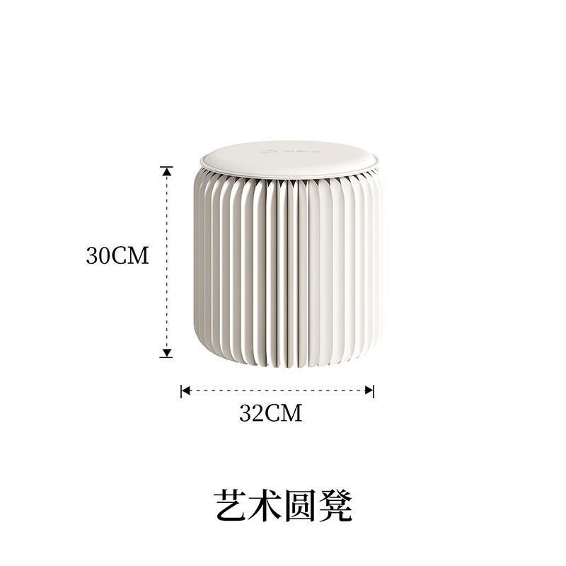 現物卸売り円柱折り畳み腰掛け家庭用純色折り畳み可能携帯収納ネット赤円形児童腰掛け|undefined