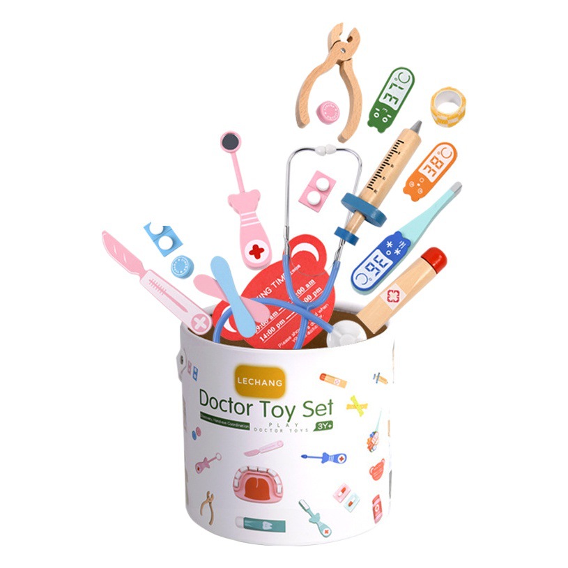 Los niños juegan a las casitas pequeño doctor enfermera traje niños y niñas estetoscopio juego de inyección caja médica juguetes del bebé