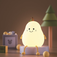 Creative colorful indistinguishable pear duck pear night light pear night light couple gift silicone cute night light sleep night light