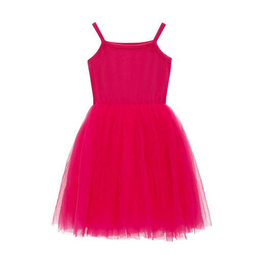2024 New Summer Girls' Strap Dress Children's Net Skirt Girl Princess Dress Baby Vest Dress 