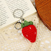 Fruit woven keychain suitable for photo sessions, cute accessory, pendant for beloved, transport