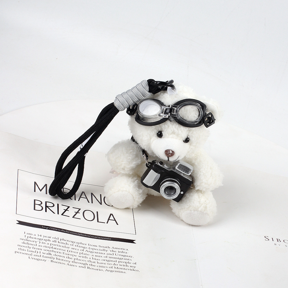 Nueva cámara creativa osos colgante bolsos colgantes muñecas de peluche muñecas pareja llavero regalo creativo