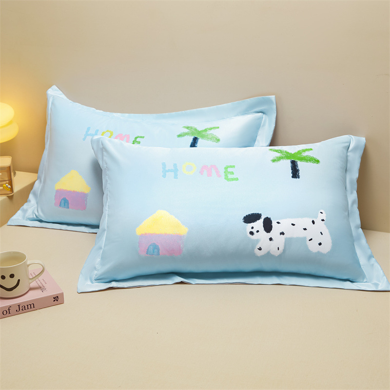 Un par de fundas de almohada de seda de hielo de 48cmx74cm fundas de almohada de seda para el hogar 2025 nuevo juego completo individual premium