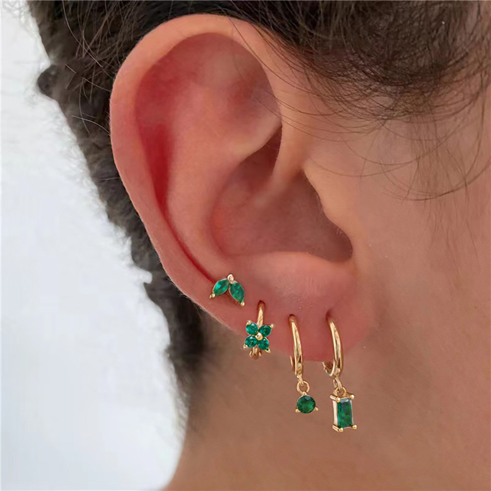 1 Par Elegante Geométrico Gotitas De Agua Enchapado Cobre Circón Pendientes De Gota Aretes display picture 1