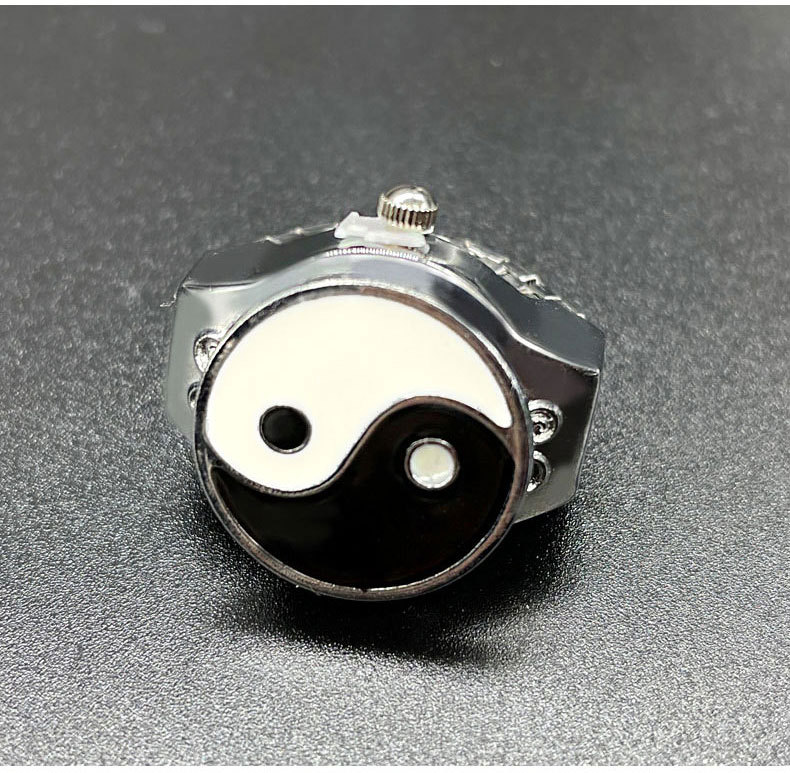 20g Weight Quartz Glass Mirror Material Stainless Steel Strap Material Watch Rings Classification Pointer+Number Display Type Round Dial Shape Casual, Street, Shopping Occasion Quartz Movement Gossip Pattern All Seasons Season Unisex Gender Chinoiserie, Vintage Style, Ethnic Style Style Chinoiserie Vintage Style Ethnic Style Gossip Quartz Watch Rings