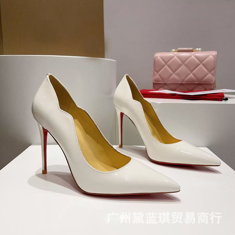2025夏季新款牛漆皮高跟浅口鞋尖头鞋多色制鞋欧美大码细跟女鞋子|undefined