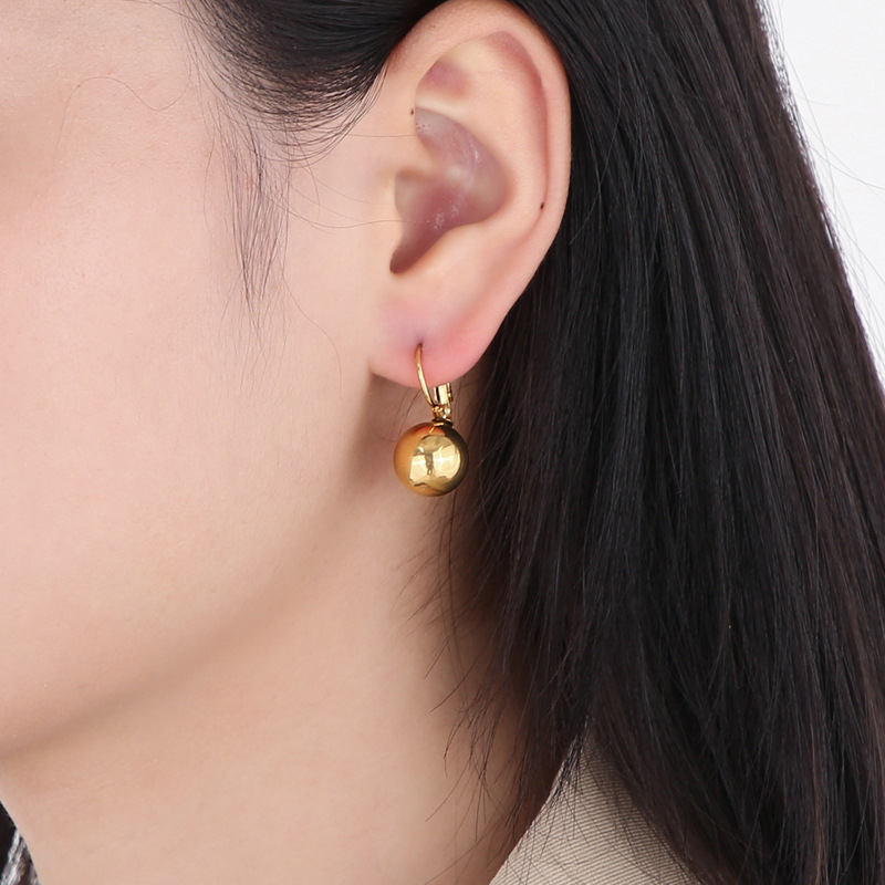 Fashion Style PVD Coated 18K Gold Plated Geometric Titanium Steel Fashion Waterproof Non Tarnish Earrings