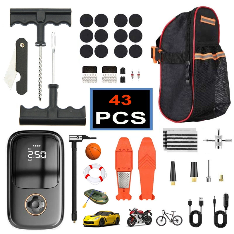 Велосипед мотоцикл автомобиль вакуумный насос для шин комбинированный инструмент для ремонта шин костюм полоса для ремонта шин патч