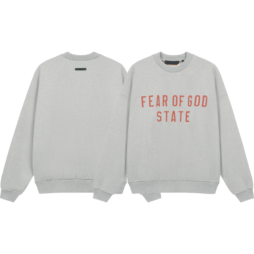 24FW FOG ESSENTIALS de doble línea de estilo americano de otoño y invierno con camisa de cuello redondo de pareja de moda para hombres y mujeres