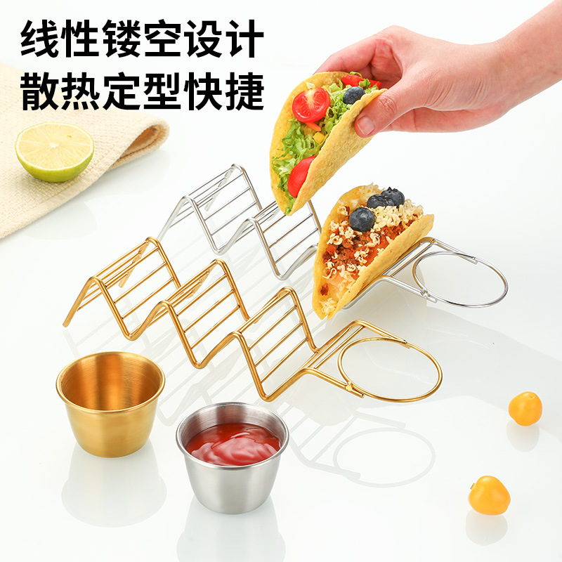 Transfronterizo 201 acero inoxidable mexicanos panquequequeca de taco único soporte de taco soporte de taco soporte de taco