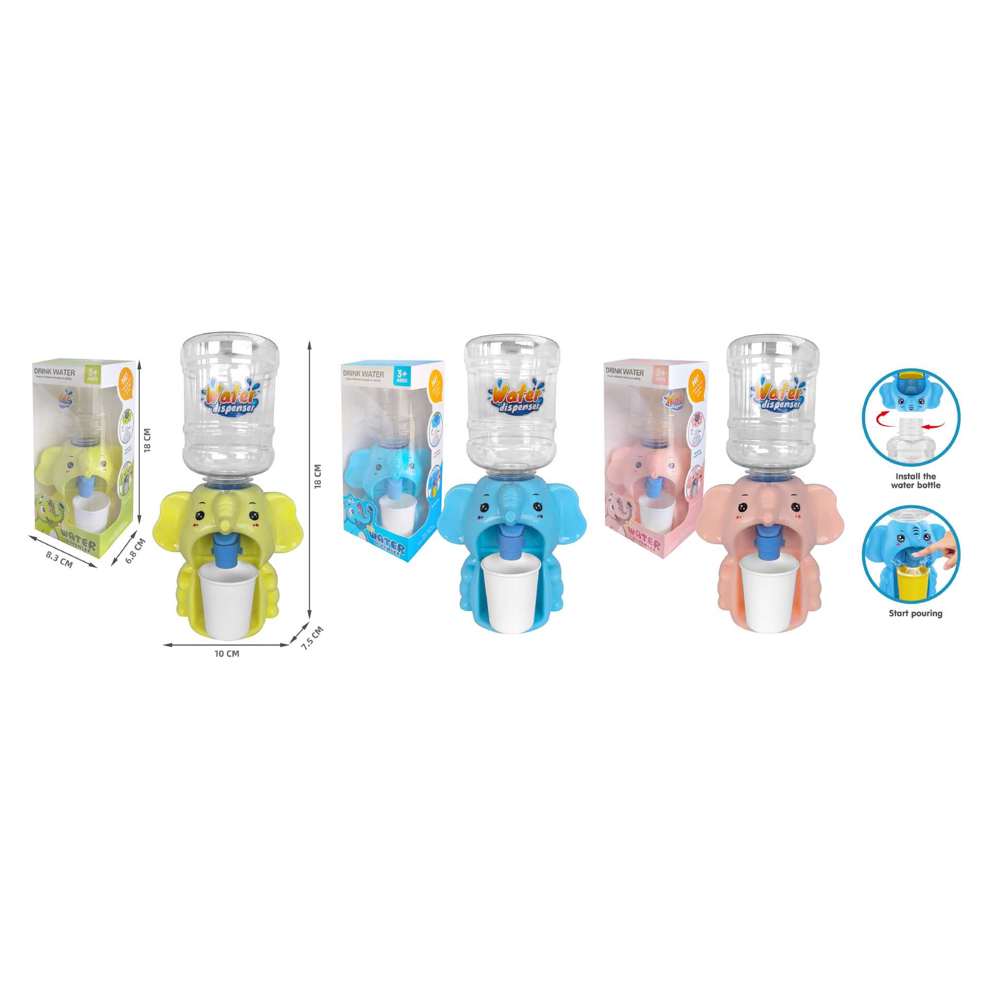 Venta al por mayor de juegos para niños mini dispensador de agua juguete simulación cocina niña 3-5 años niña pequeño traje de bebé