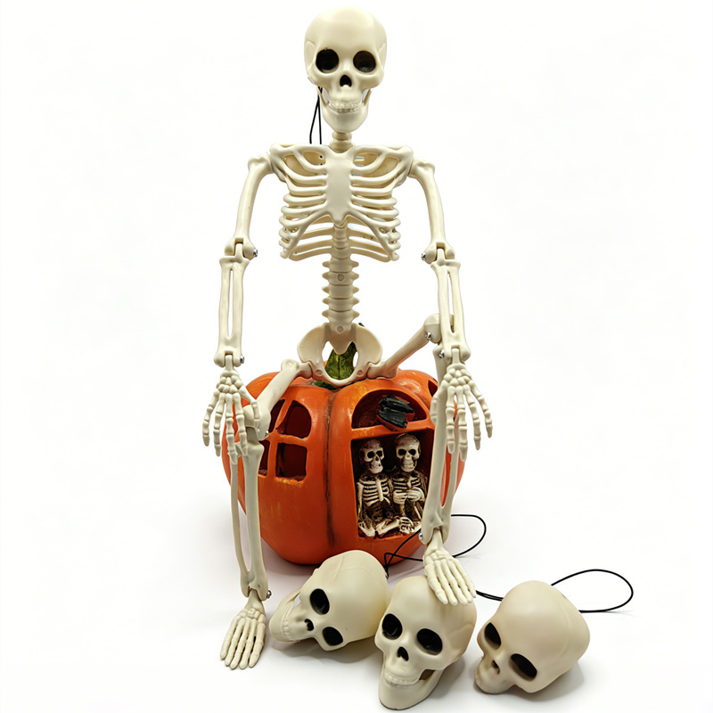 Halloween decoration 40cm skeleton half-body skeleton haunted house escape room 90cm skeleton horror bone ornament prop