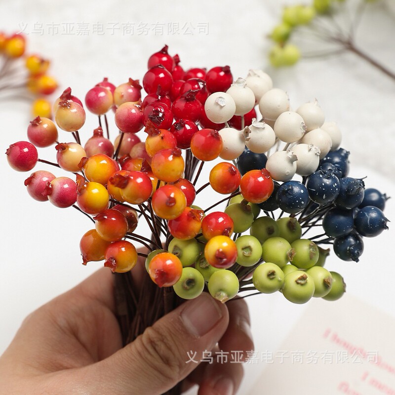 新款手工花环材料仿真花 DIY手作婚庆装饰材料浆果森系多色原果|undefined