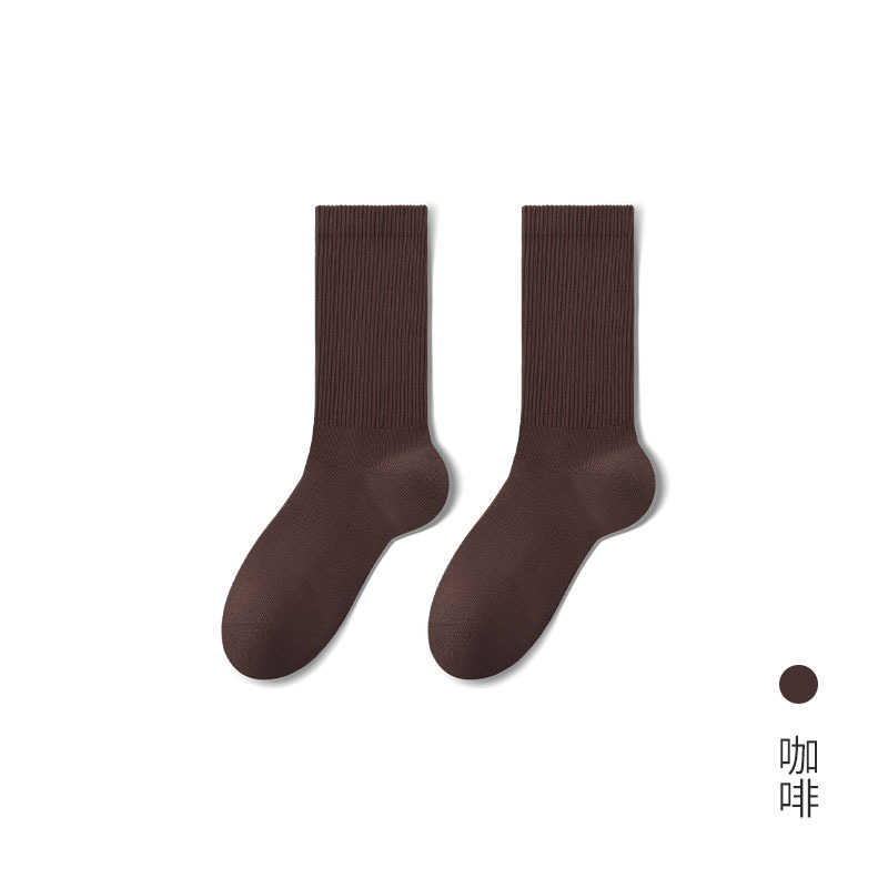 纯棉袜子女款中筒袜秋冬季微压显瘦轻运动袜吸汗抑菌防臭无骨长袜|undefined