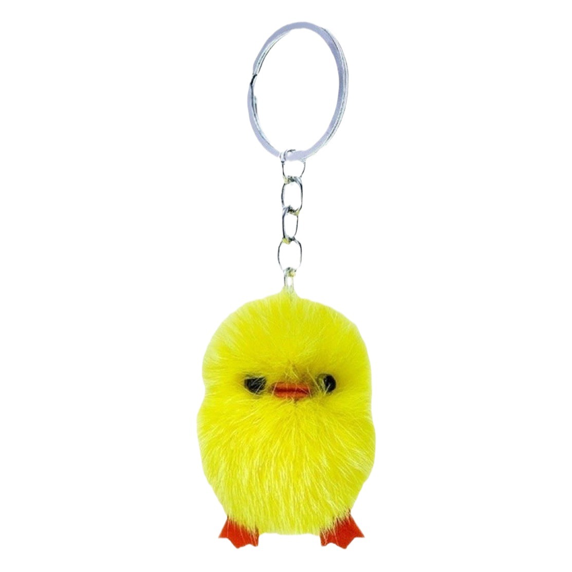 Ins piel de zorro real pequeño pato amarillo felpa llavero colgante niñas bolso adornos clave (buena calidad)
