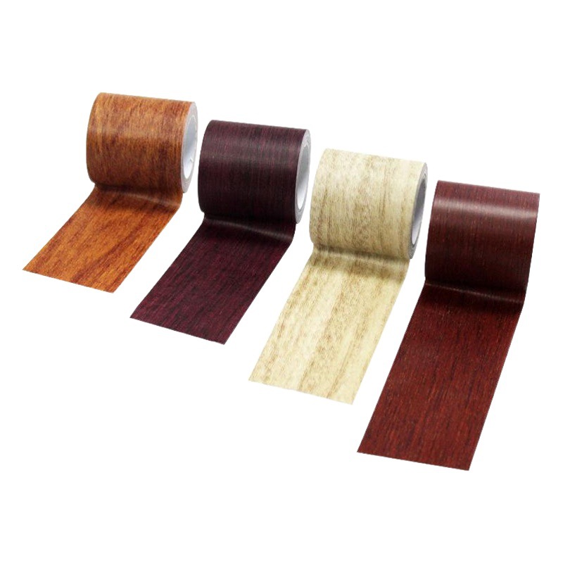 Cinta autoadhesiva a prueba de moho y resistente al agua con vetas de madera para embellecer la reparación del suelo de muebles Cinta de alta viscosidad con vetas de madera simuladas en stock