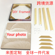 跨境直供油画风无框画芯墙画帆布框画一件代发欧美装饰画挂画印刷