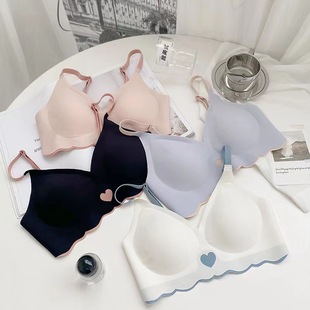 One-piece latex thin small chest push up breast soft support seamless underwear girl wireless bra bra