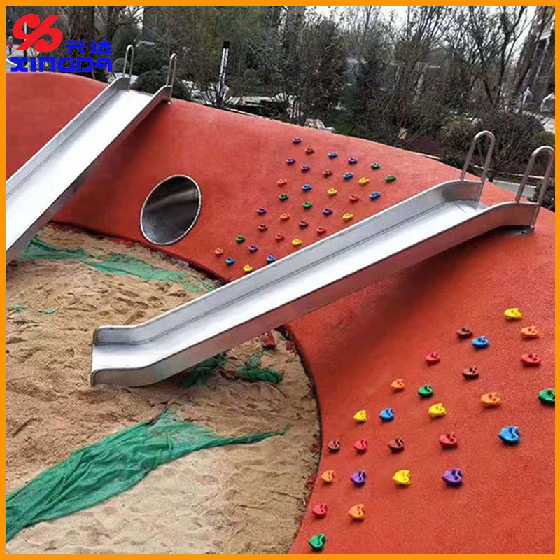 常州批发幼儿园景区湿地公园儿童游乐攀爬网钻洞筒不锈钢滑滑梯|ru