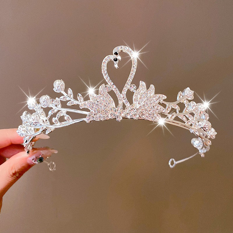 Tombro de corona para niños pequeña princesa corona diadema de cumpleaños accesorios para el cabello de cristal para niñas regalo de cumpleaños