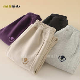 儿童新春秋装运动裤男童女童束脚卫裤校园慢跑裤中大童春秋季童装