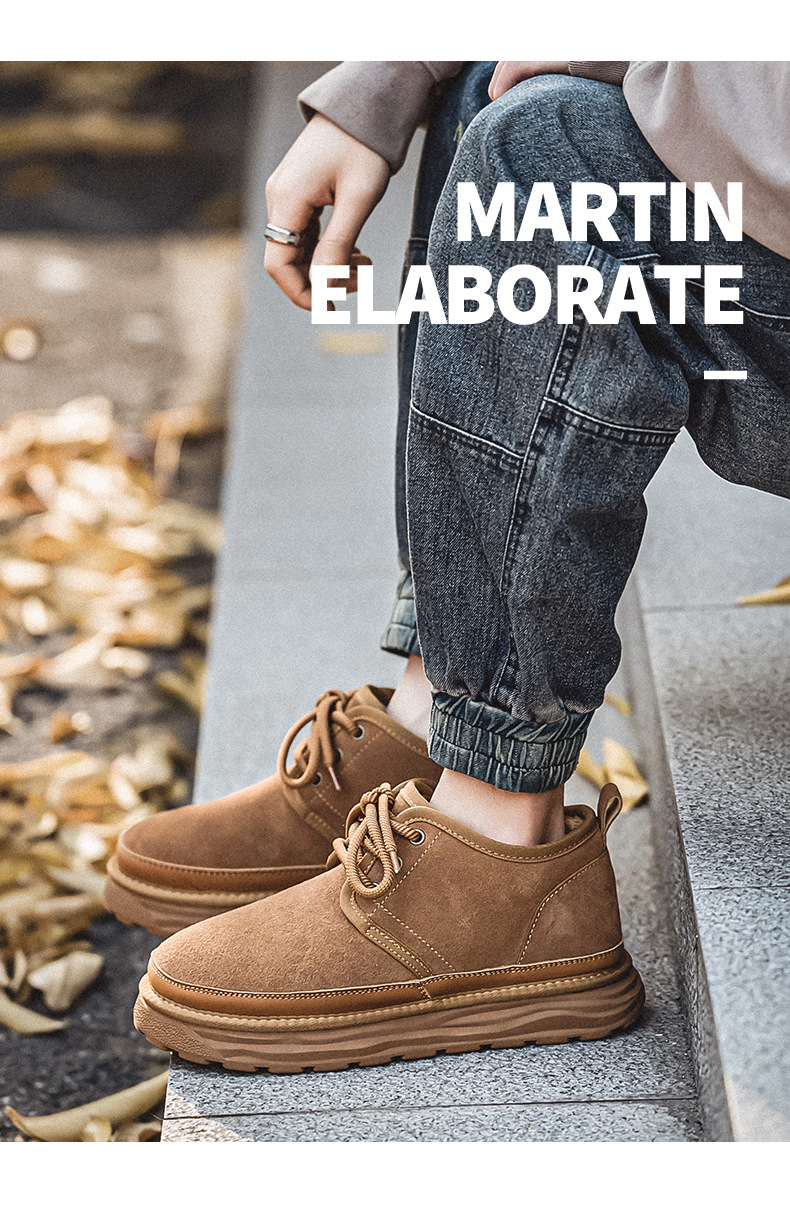 3272 Snow Men's Winter New Thickened Northeast Outdoor Shoes Thick Sole Height Increasing Non-slip Martin Boots With_vogvips.com