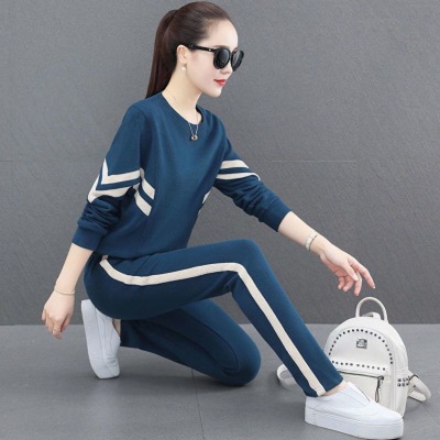 Temperament fashion 2022 new pattern Korean Edition fashion leisure time Athletic Wear Easy Large Sweater Two piece set