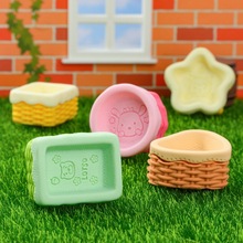 卡通树脂仿真双色篮子饰品配件 创意桌面小摆件DIY冰箱贴装饰批发